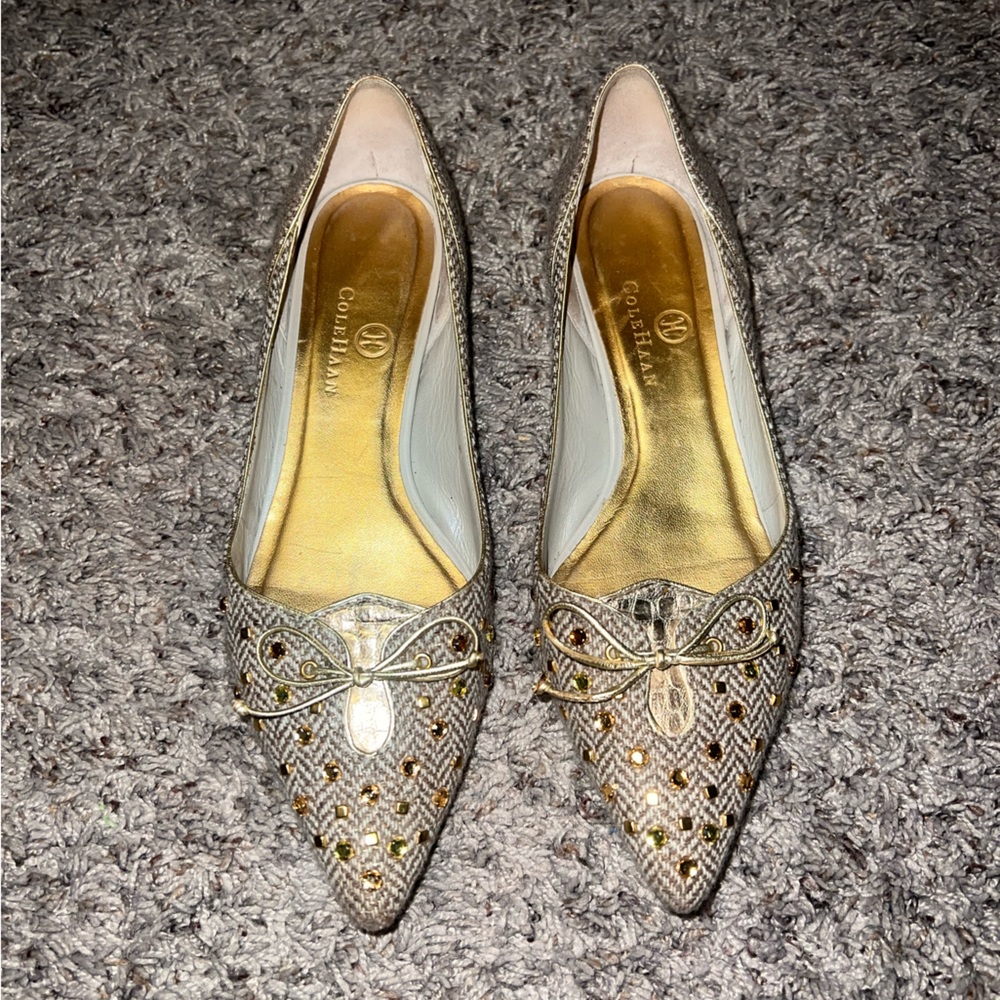 Cole Haan Tweed Jeweled Flats. Size 6. - Picture 2 of 8